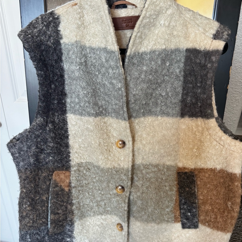 Blank NYC Cream and Brown Wool Detail